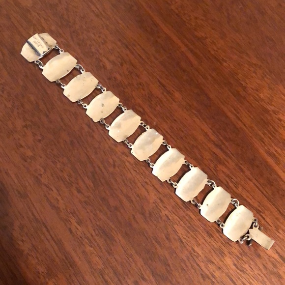 Vintage Thai Nielloware Siam Sterling Silver Panel Bracelet - Picture 4 of 16